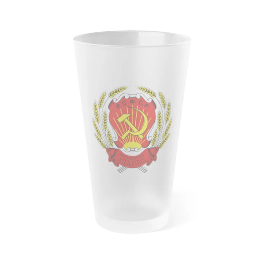 Coat of arms of the Russian Soviet Federative Socialist Republic (1920-1954) - Frosted Pint Glass 16oz-16oz-Frosted-Go Mug Yourself