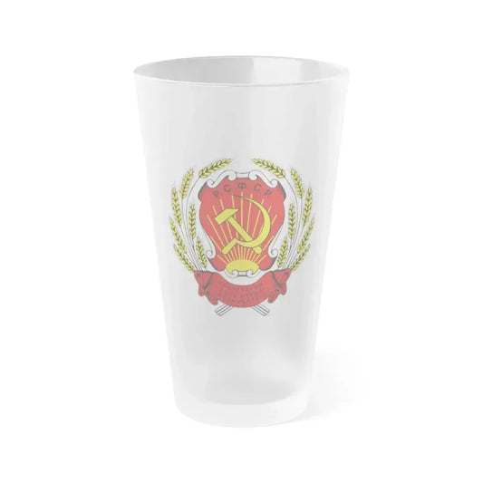 Coat of arms of the Russian Soviet Federative Socialist Republic (1920-1954) - Frosted Pint Glass 16oz 16oz Frosted - Go Mug Yourself