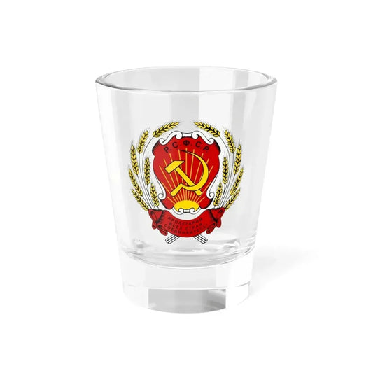 Coat of arms of the Russian Soviet Federative Socialist Republic (1920-1954) - Shot Glass 1.5oz 1.5oz - Go Mug Yourself