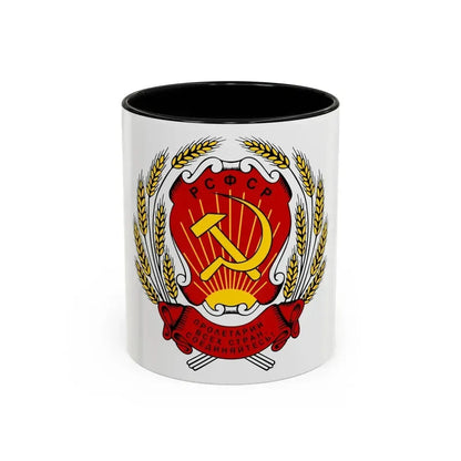Coat of arms of the Russian Soviet Federative Socialist Republic (1954-1978) - Accent Coffee Mug 11oz Black - Go Mug Yourself