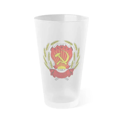 Coat of arms of the Russian Soviet Federative Socialist Republic (1954-1978) - Frosted Pint Glass 16oz 16oz Frosted - Go Mug Yourself