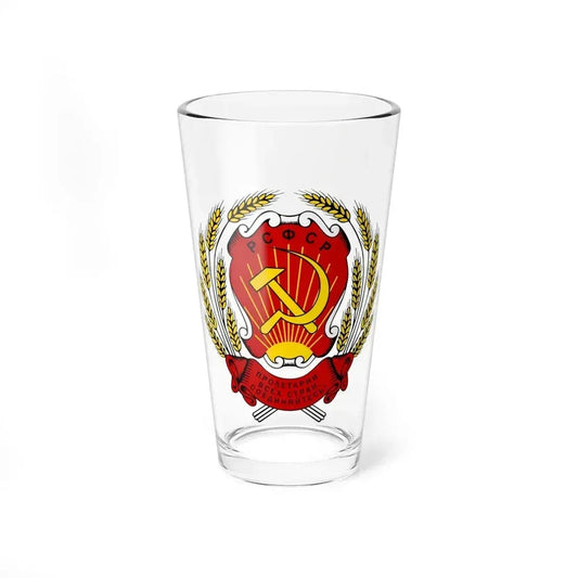 Coat of arms of the Russian Soviet Federative Socialist Republic (1954-1978) - Pint Glass 16oz 16oz - Go Mug Yourself