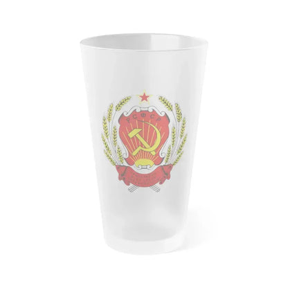 Coat of arms of the Russian Soviet Federative Socialist Republic - Frosted Pint Glass 16oz 16oz Frosted - Go Mug Yourself