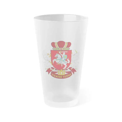 Coat of arms of the Seimas of Lithuania - Frosted Pint Glass 16oz 16oz Frosted - Go Mug Yourself