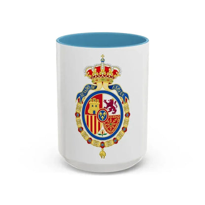 Coat of Arms of the Senate of Spain - Accent Coffee Mug 15oz Light Blue - Go Mug Yourself