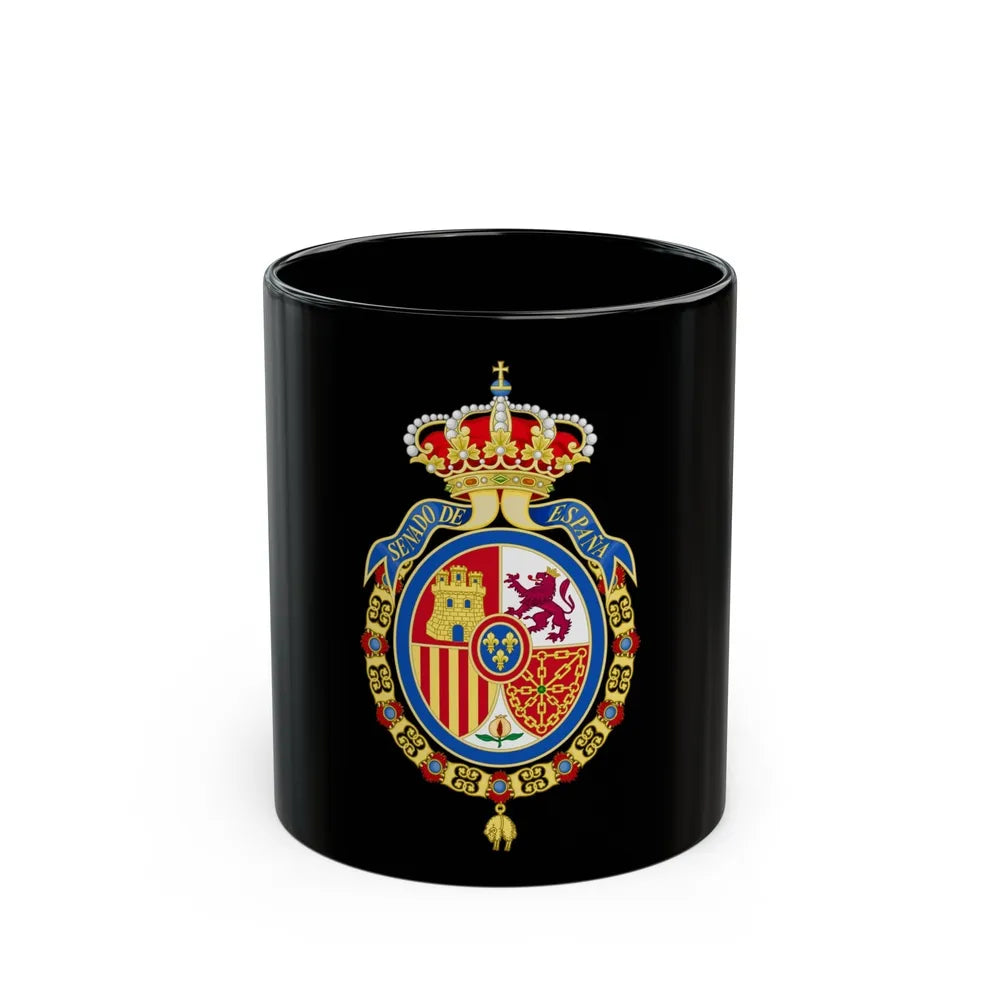 Coat of Arms of the Senate of Spain - Black Coffee Mug-11oz-Go Mug Yourself