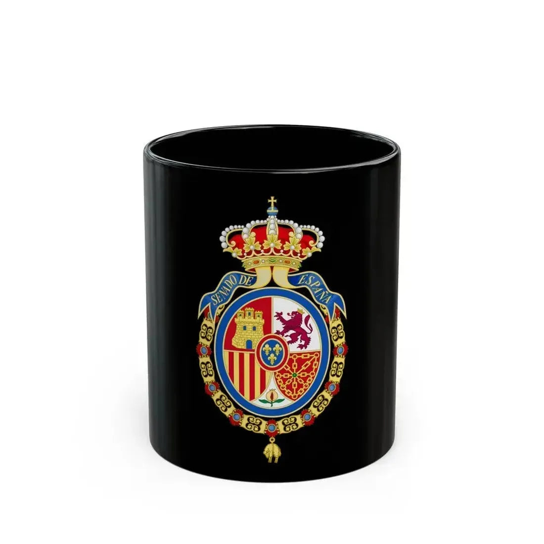 Coat of Arms of the Senate of Spain - Black Coffee Mug 11oz - Go Mug Yourself