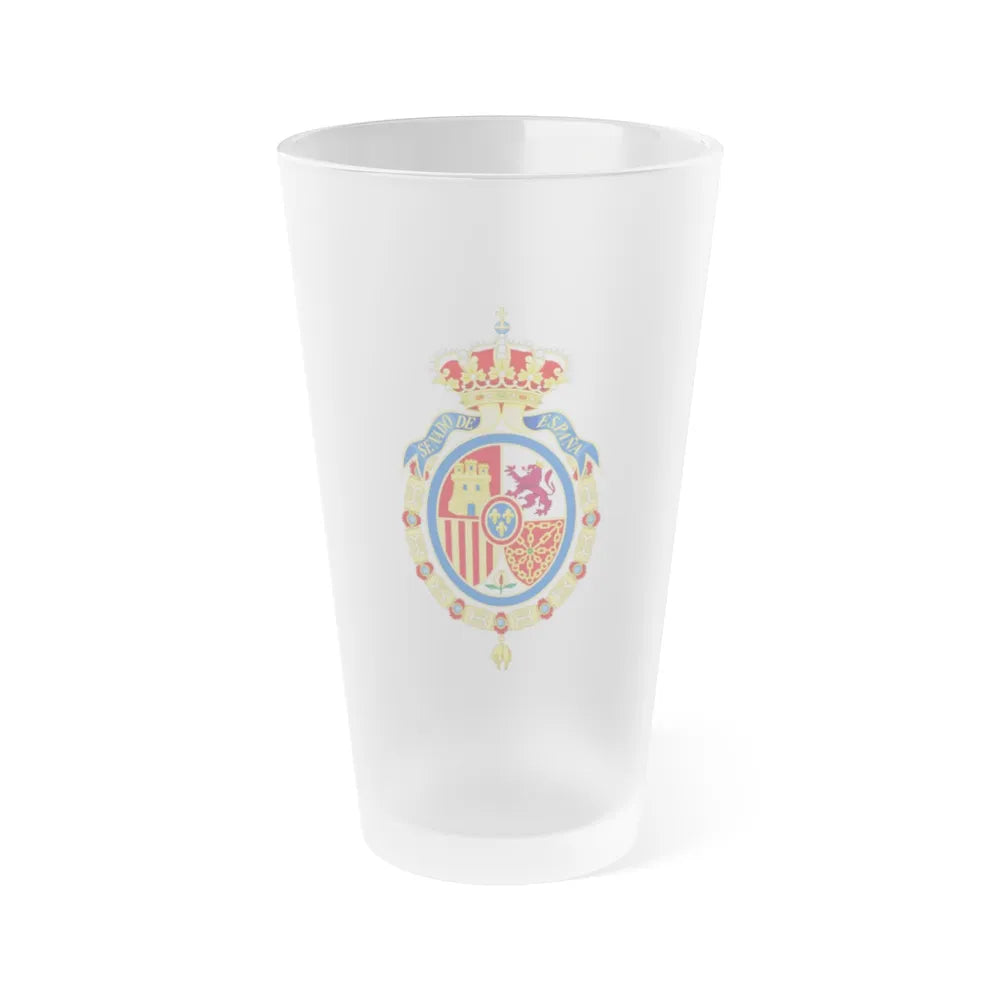 Coat of Arms of the Senate of Spain - Frosted Pint Glass 16oz-16oz-Frosted-Go Mug Yourself