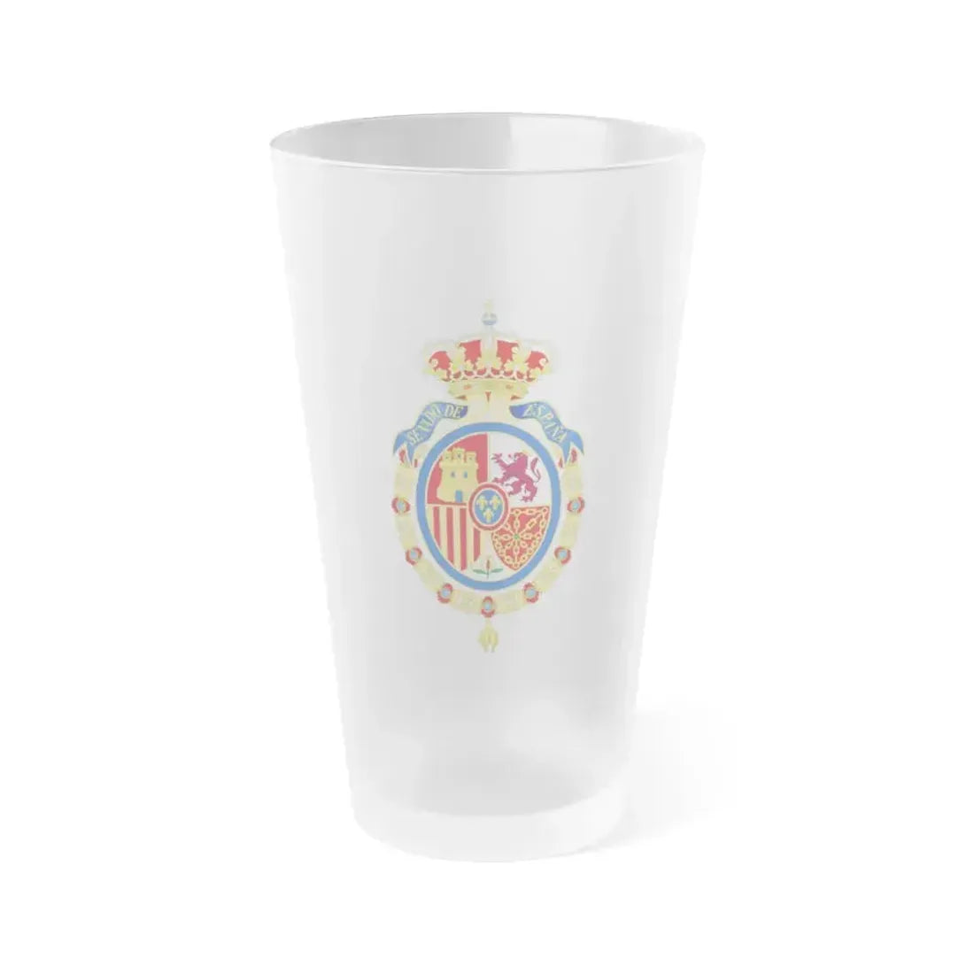 Coat of Arms of the Senate of Spain - Frosted Pint Glass 16oz 16oz Frosted - Go Mug Yourself