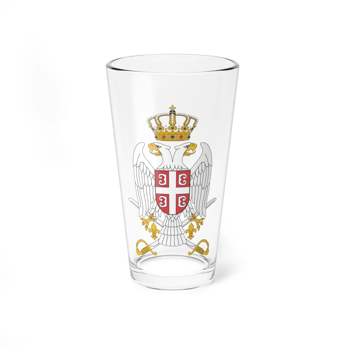 Coat of arms of the Serbian Armed Forces (Serbia) (Coat of Arms) Pint Glass 16oz 16oz - Go Mug Yourself