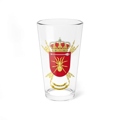 Coat of Arms of the Signal Battalion of the Spanish Army Air Defence Command (Spain) (Coat of Arms) Pint Glass 16oz 16oz - Go Mug Yourself