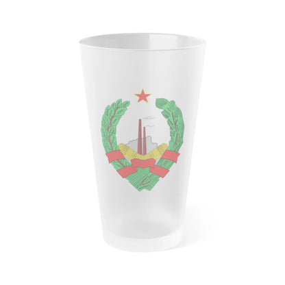 Coat of Arms of the Socialist Republic of Bosnia and Herzegovina - Frosted Pint Glass 16oz-16oz-Frosted-Go Mug Yourself