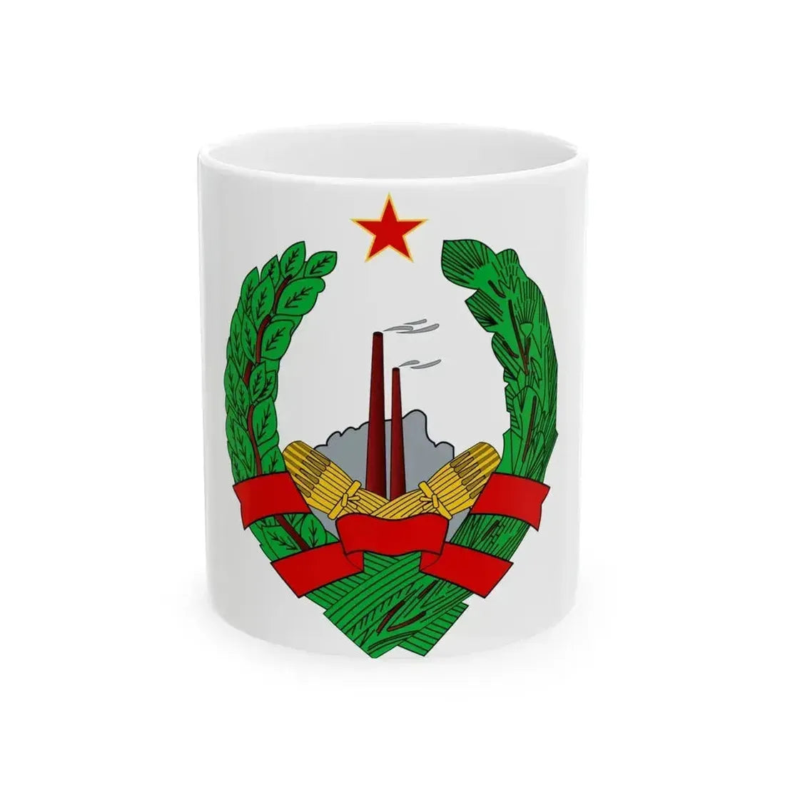 Coat of Arms of the Socialist Republic of Bosnia and Herzegovina - White Coffee Mug 11oz - Go Mug Yourself