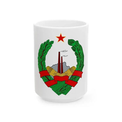 Coat of Arms of the Socialist Republic of Bosnia and Herzegovina - White Coffee Mug 15oz - Go Mug Yourself