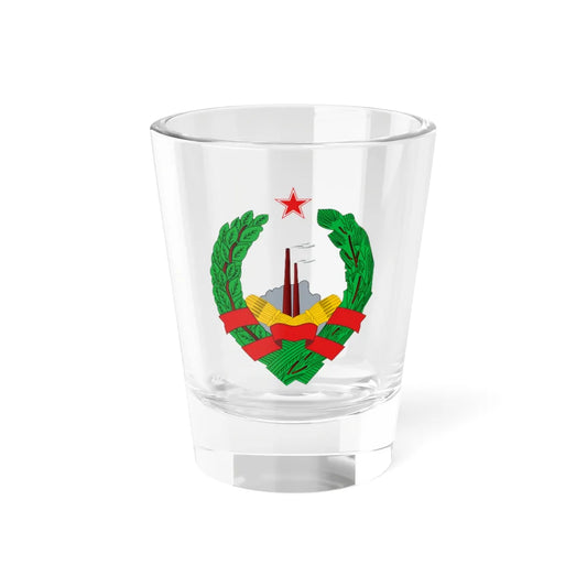 Coat of Arms of the Socialist Republic of Bosnia and Herzegovina (Yugoslavia) (Coat of Arms) Shot Glass 1.5oz 1.5oz - Go Mug Yourself