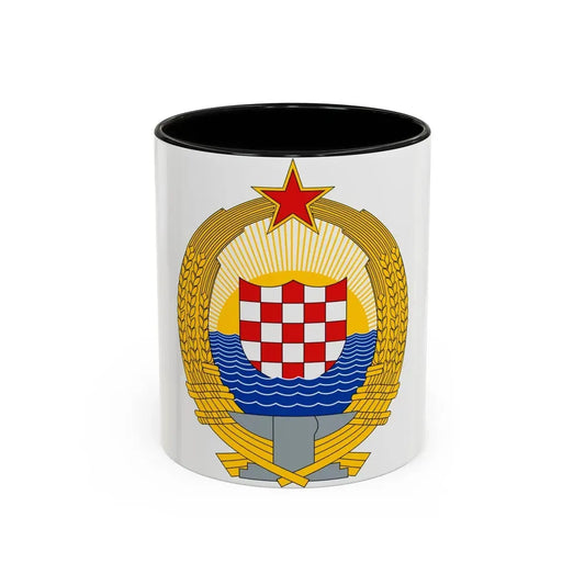 Coat of Arms of the Socialist Republic of Croatia - Accent Coffee Mug 11oz Black - Go Mug Yourself