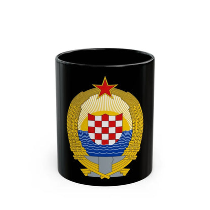 Coat of Arms of the Socialist Republic of Croatia - Black Coffee Mug-11oz-Go Mug Yourself