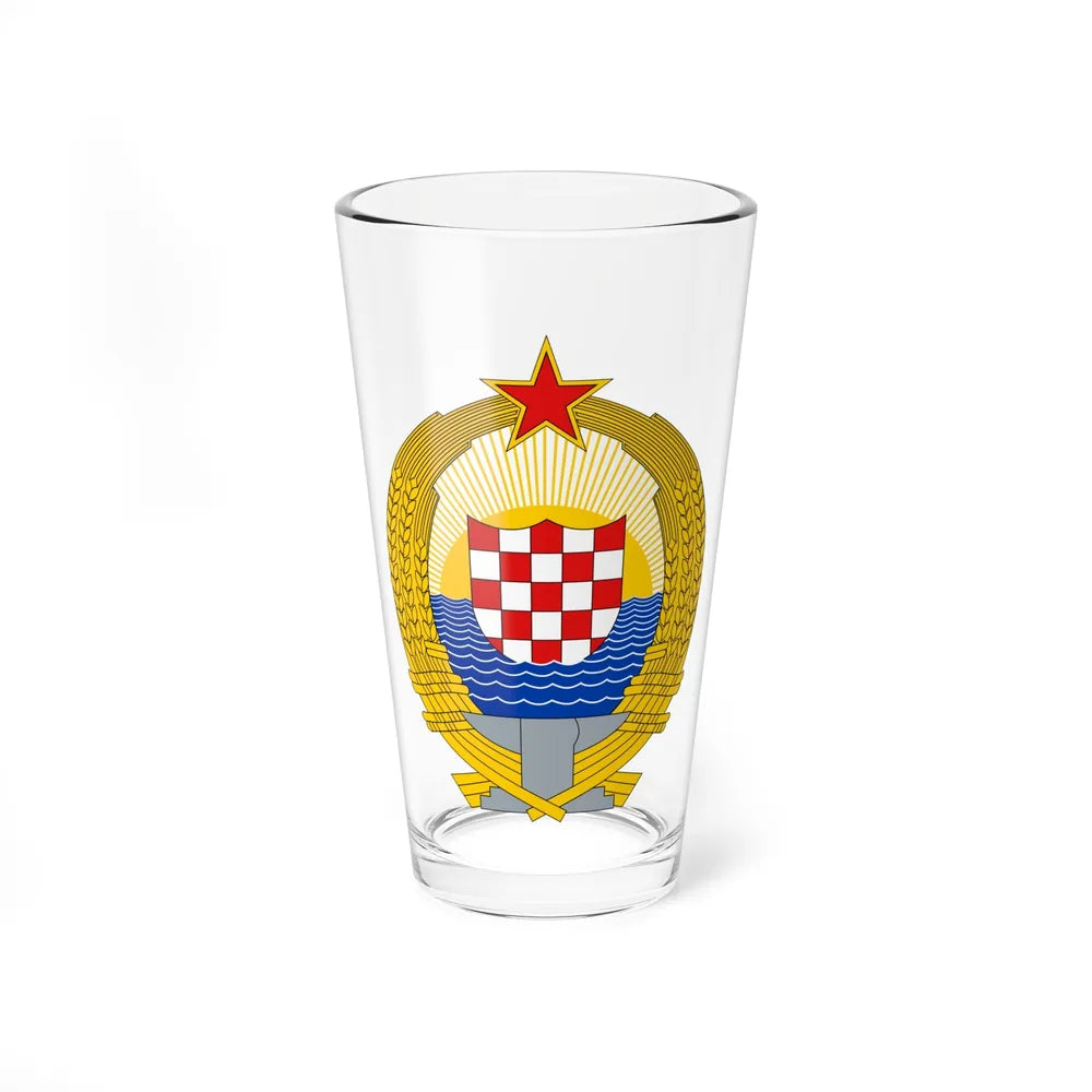 Coat of Arms of the Socialist Republic of Croatia - Pint Glass 16oz-16oz-Go Mug Yourself