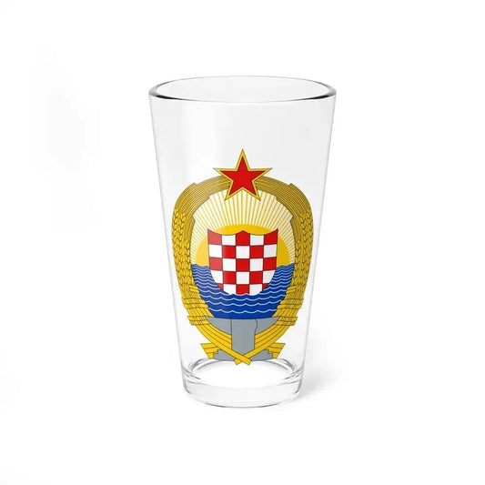 Coat of Arms of the Socialist Republic of Croatia - Pint Glass 16oz 16oz - Go Mug Yourself