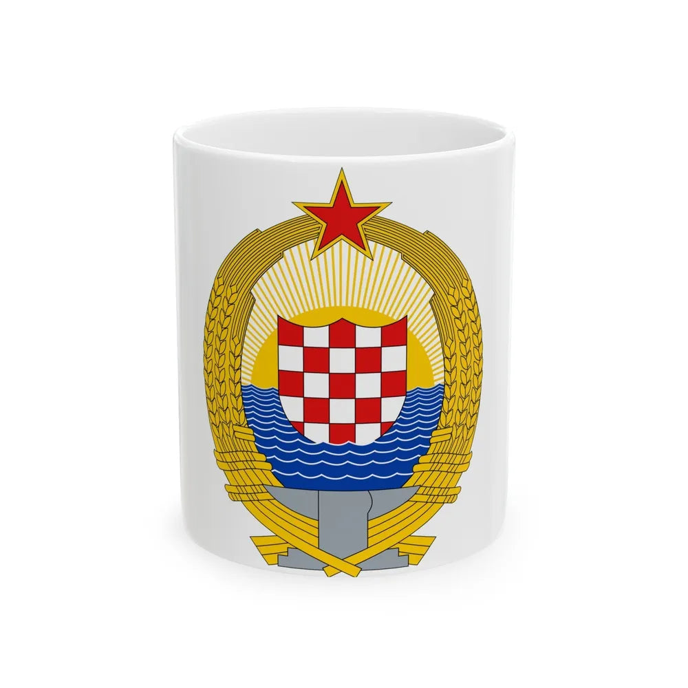 Coat of Arms of the Socialist Republic of Croatia - White Coffee Mug-11oz-Go Mug Yourself