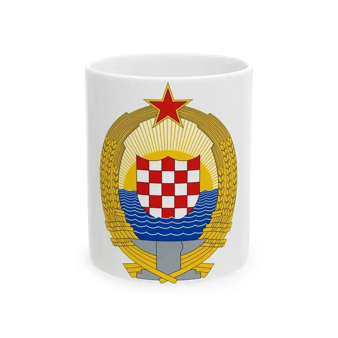 Coat of Arms of the Socialist Republic of Croatia - White Coffee Mug 11oz - Go Mug Yourself