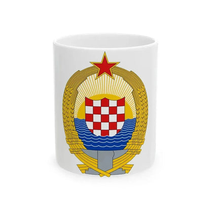 Coat of Arms of the Socialist Republic of Croatia - White Coffee Mug 11oz - Go Mug Yourself