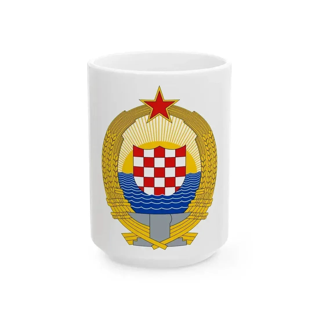 Coat of Arms of the Socialist Republic of Croatia - White Coffee Mug 15oz - Go Mug Yourself