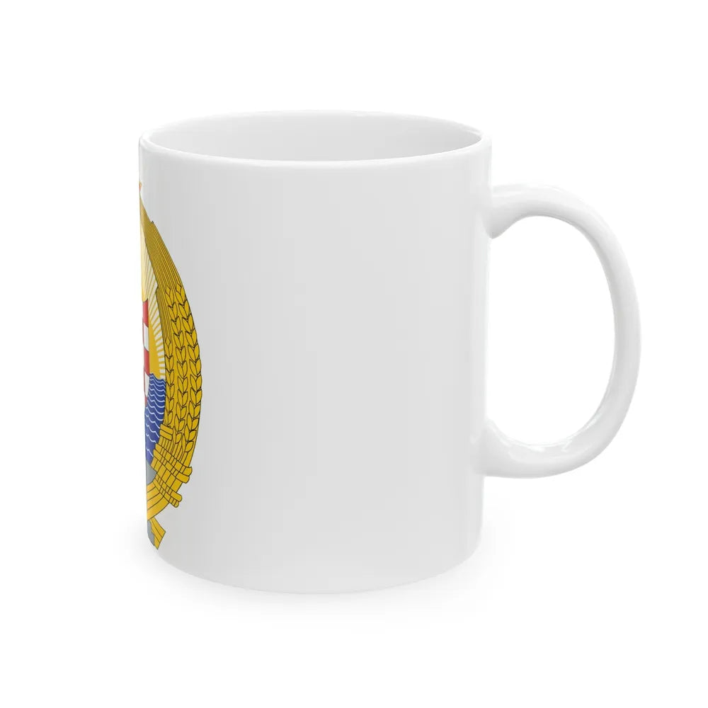 Coat of Arms of the Socialist Republic of Croatia - White Coffee Mug-Go Mug Yourself