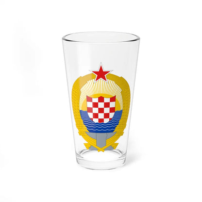 Coat of Arms of the Socialist Republic of Croatia (Yugoslavia) (Coat of Arms) Pint Glass 16oz 16oz - Go Mug Yourself