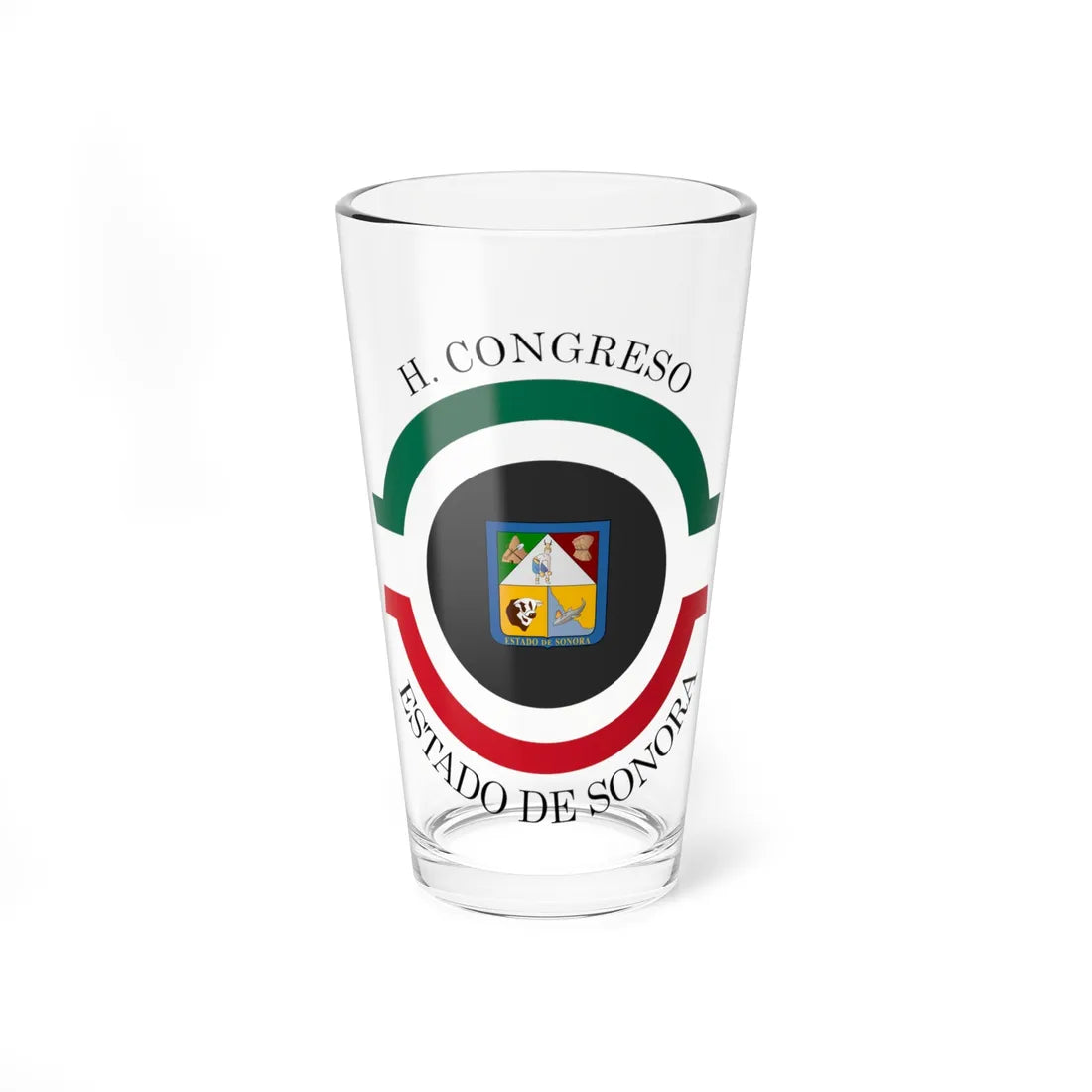 Coat of arms of the Sonora Congress (Mexico) (Coat of Arms) Pint Glass 16oz 16oz - Go Mug Yourself