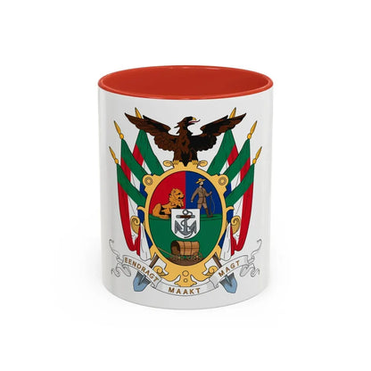 Coat of arms of the South African Republic - Accent Coffee Mug 11oz Red - Go Mug Yourself
