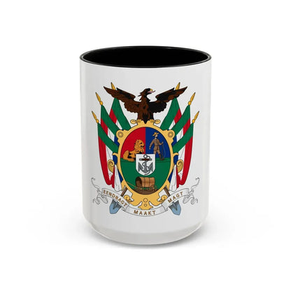 Coat of arms of the South African Republic - Accent Coffee Mug 15oz Black - Go Mug Yourself