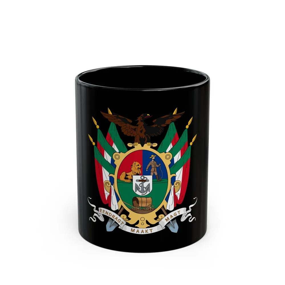 Coat of arms of the South African Republic - Black Coffee Mug-11oz-Go Mug Yourself