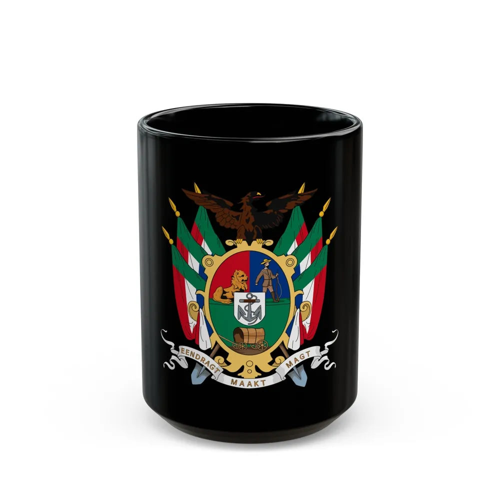 Coat of arms of the South African Republic - Black Coffee Mug-15oz-Go Mug Yourself