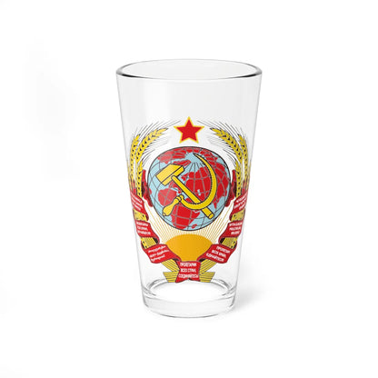Coat of arms of the Soviet Union 1929-1936 (Soviet Union) (Coat of Arms) Pint Glass 16oz 16oz - Go Mug Yourself