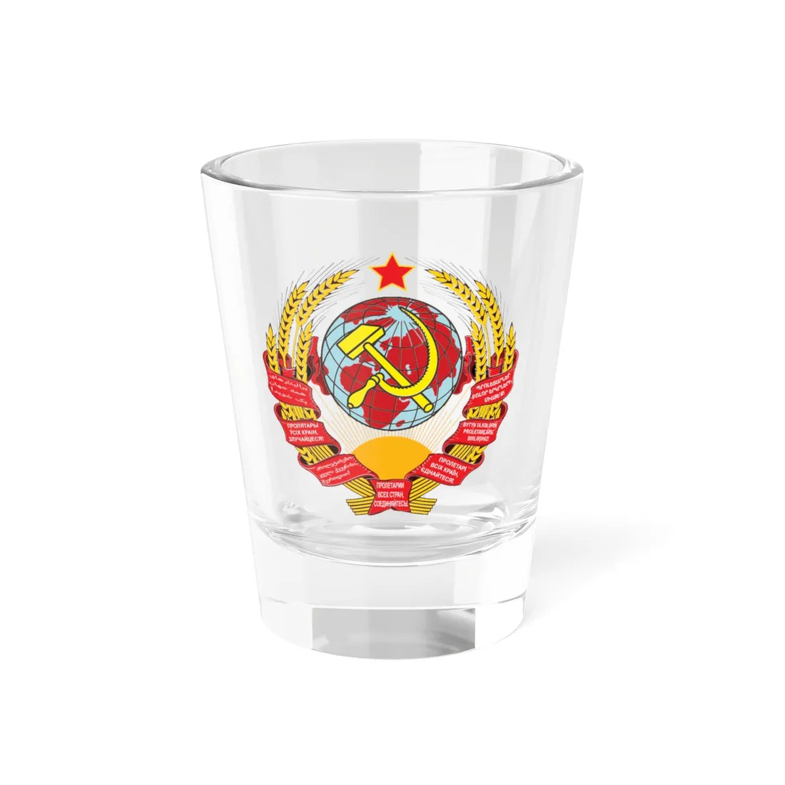 Coat of arms of the Soviet Union 1931-1936 (Soviet Union) (Coat of Arms) Shot Glass 1.5oz 1.5oz - Go Mug Yourself