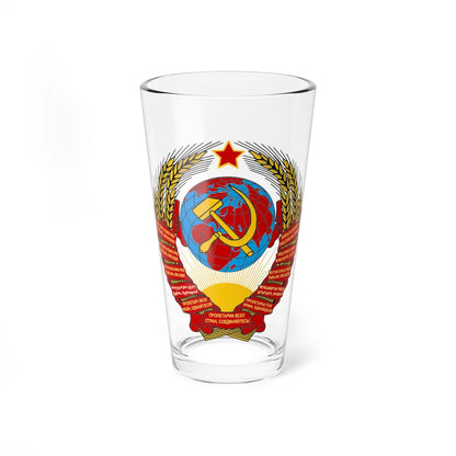 Coat of arms of the Soviet Union 1936-1946 (Soviet Union) (Coat of Arms) Pint Glass 16oz 16oz - Go Mug Yourself