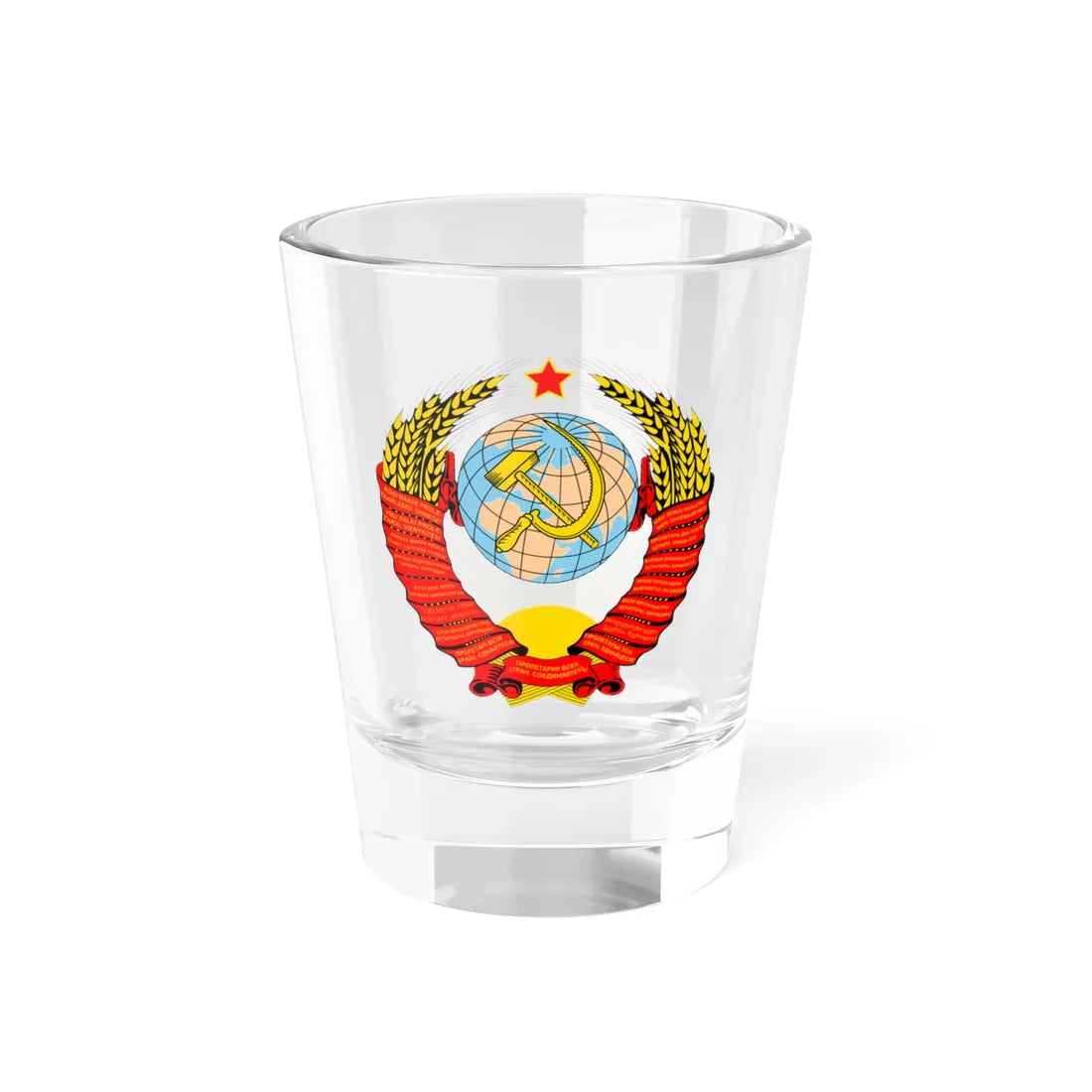 Coat of arms of the Soviet Union 1946-1956 (Soviet Union) (Coat of Arms) Shot Glass 1.5oz 1.5oz - Go Mug Yourself