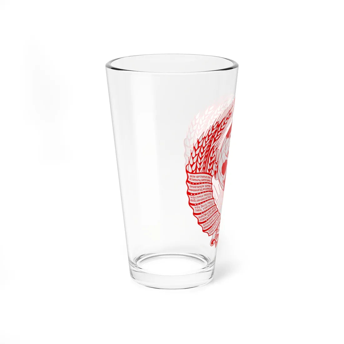 Coat of arms of the Soviet Union all red (Soviet Union) (Coat of Arms) Pint Glass 16oz - Go Mug Yourself