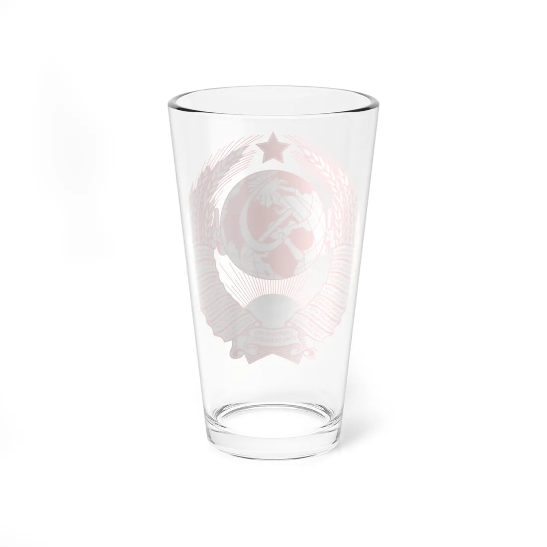 Coat of arms of the Soviet Union all red (Soviet Union) (Coat of Arms) Pint Glass 16oz - Go Mug Yourself