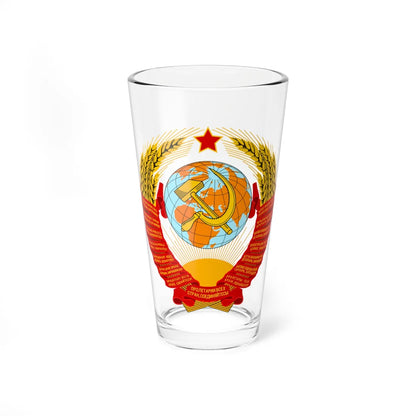 Coat of Arms of the Soviet Union no gradient (Soviet Union) (Coat of Arms) Pint Glass 16oz 16oz - Go Mug Yourself