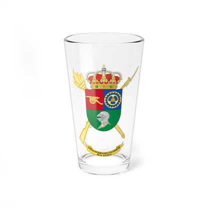 Coat of Arms of the Spanish Army 112th Logistics Services and Mechanical Workshops Unit (Spain) (Coat of Arms) Pint Glass 16oz 16oz - Go Mug Yourself
