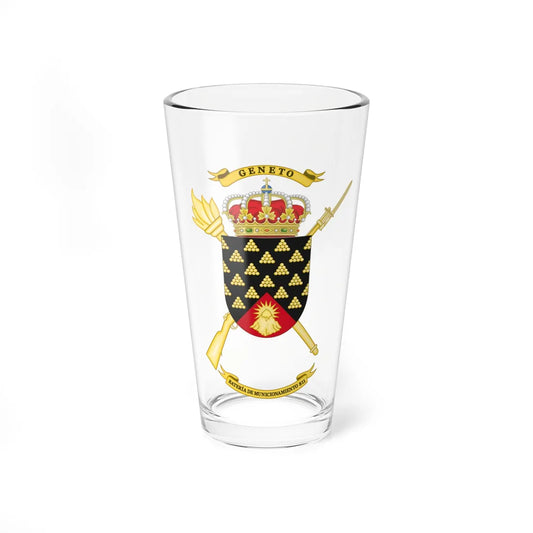 Coat of Arms of the Spanish Army 811th Munitions Battery (Spain) (Coat of Arms) Pint Glass 16oz 16oz - Go Mug Yourself