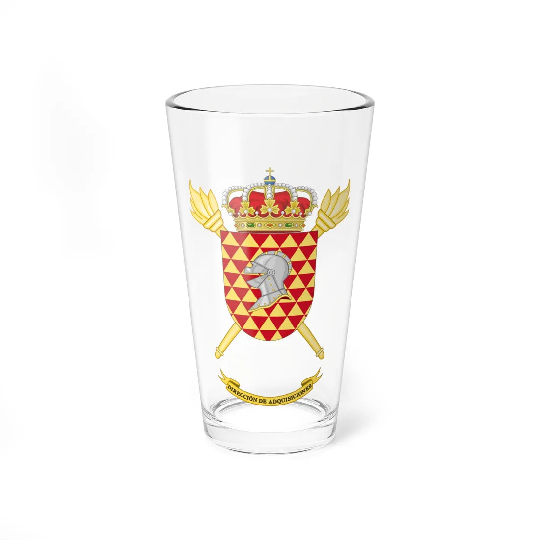 Coat of Arms of the Spanish Army Acquisitions Directorate (Spain) (Coat of Arms) Pint Glass 16oz 16oz - Go Mug Yourself