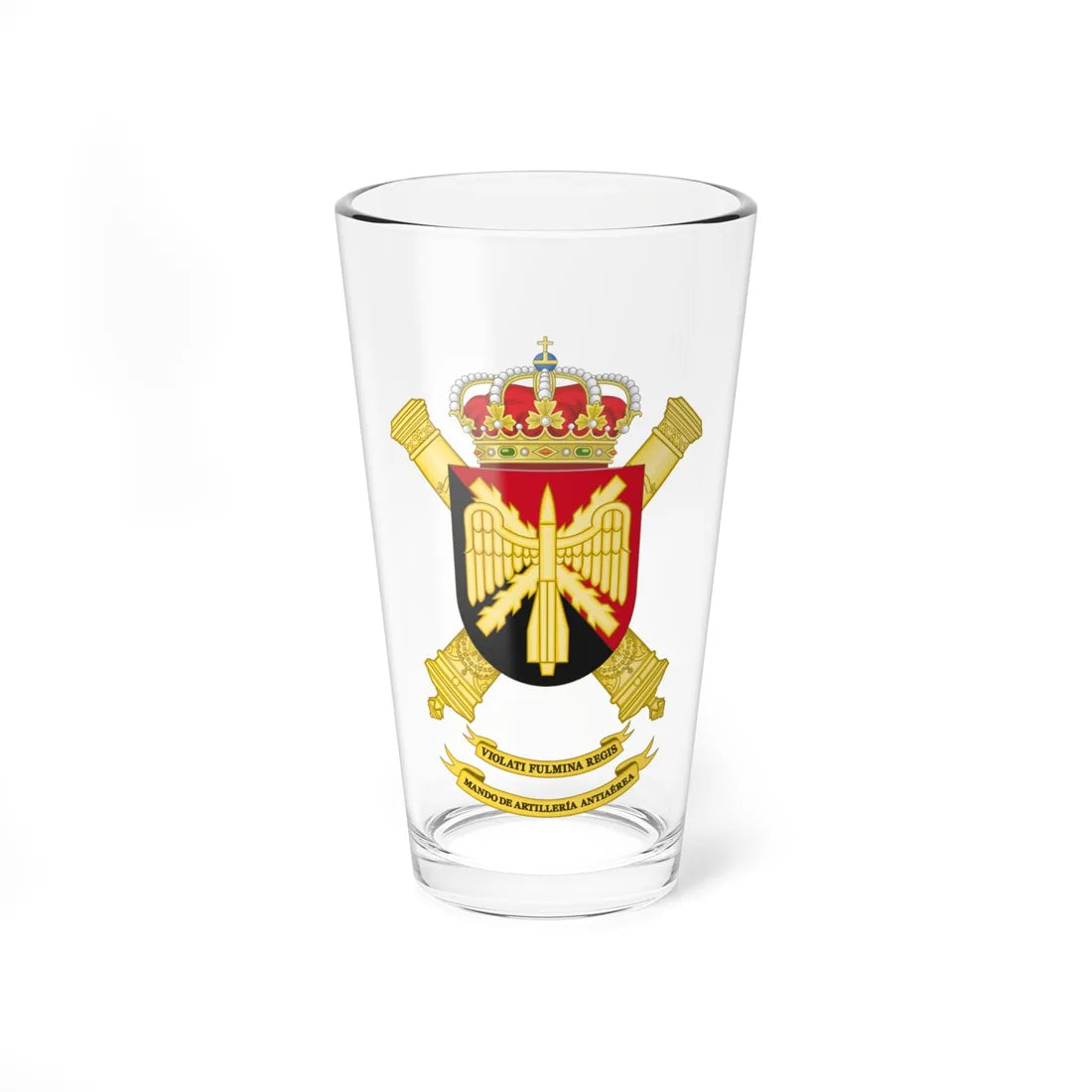 Coat of Arms of the Spanish Army Air Defence Command (Spain) (Coat of Arms) Pint Glass 16oz 16oz - Go Mug Yourself