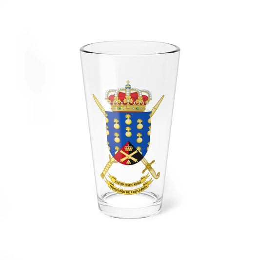 Coat of Arms of the Spanish Army Artillery Forces Inspectors Office (Spain) (Coat of Arms) Pint Glass 16oz 16oz - Go Mug Yourself