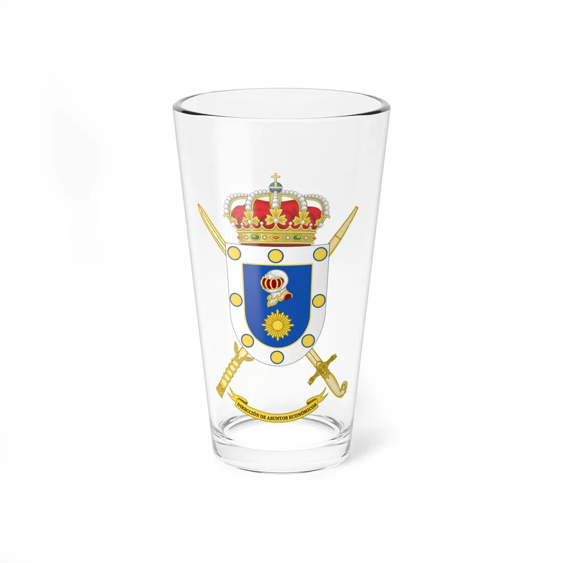 Coat of Arms of the Spanish Army Economic Affairs Directorate (Spain) (Coat of Arms) Pint Glass 16oz 16oz - Go Mug Yourself
