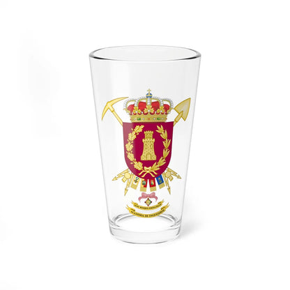 Coat of Arms of the Spanish Army Engineering Academy (Spain) (Coat of Arms) Pint Glass 16oz 16oz - Go Mug Yourself