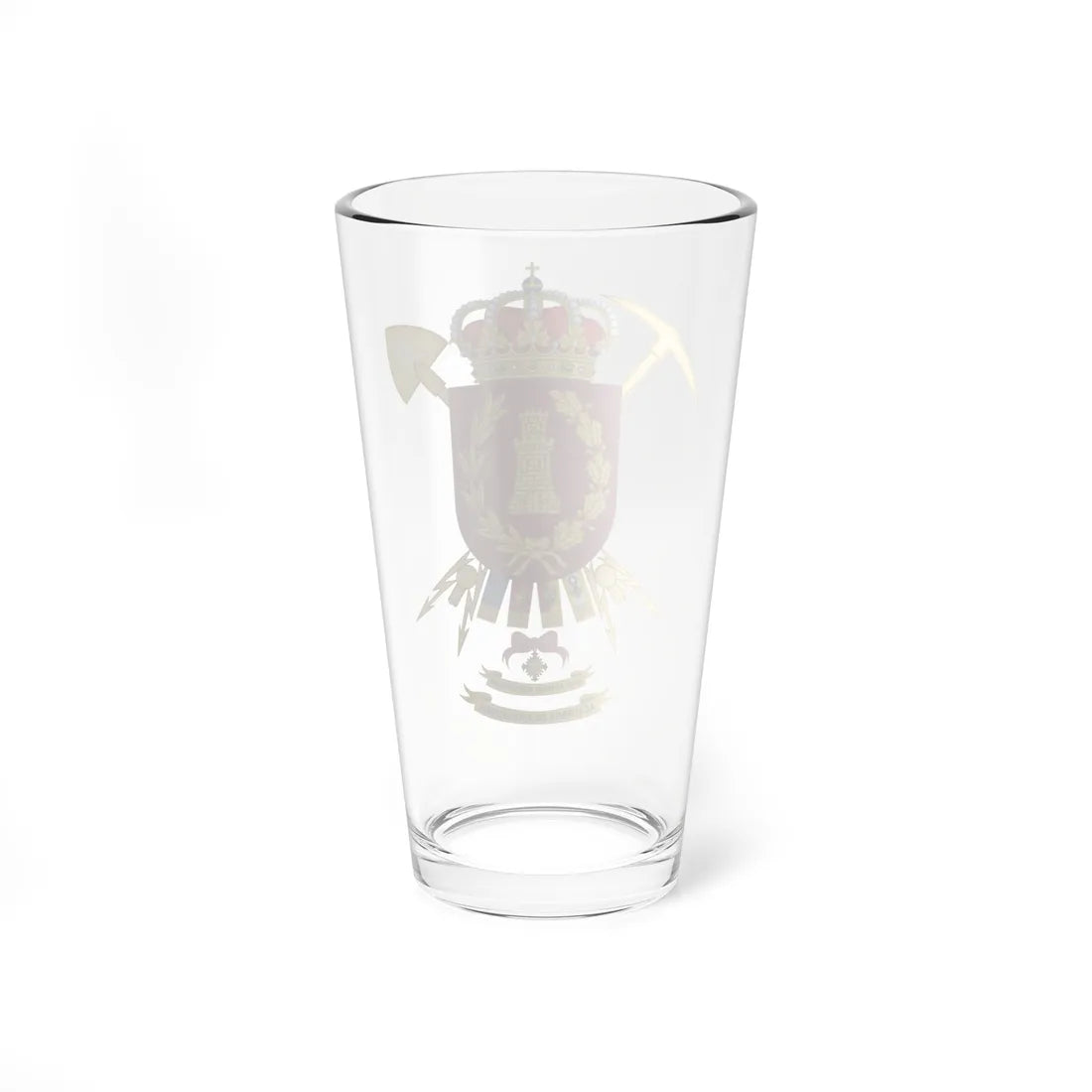Coat of Arms of the Spanish Army Engineering Academy (Spain) (Coat of Arms) Pint Glass 16oz - Go Mug Yourself