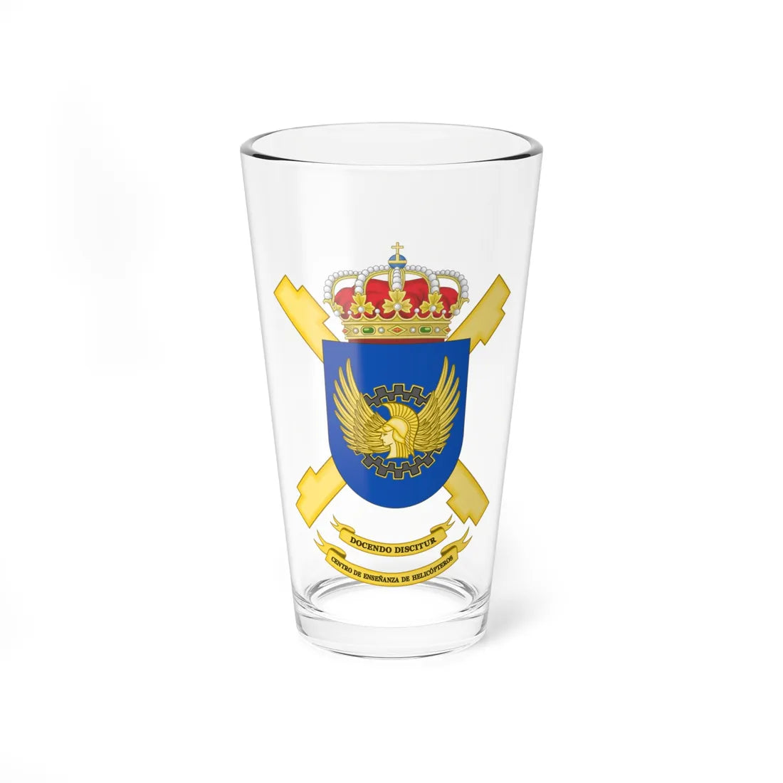 Coat of Arms of the Spanish Army Helicopters Training Center (Spain) (Coat of Arms) Pint Glass 16oz 16oz - Go Mug Yourself